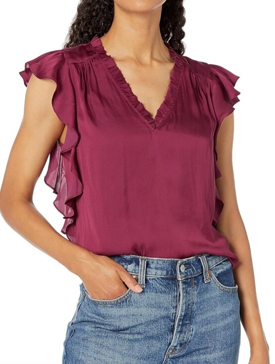 PAIGE Tops - NWOT PAIGE Genie Top In Sangria Size XS